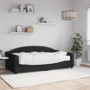 vidaXL Dagbädd med madrass svart 90x190 cm tyg
