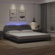 vidaXL Bed Frame "Viana" with LED without Mattress Grey 200x200 cm