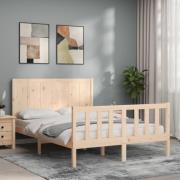 vidaXL Sängram utan madrass 140x200 cm massiv furu