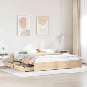 vidaXL Sängram utan madrass 200x200 cm massiv furu