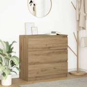 vidaXL Skänk hantverksmässig ek 80x35x76 cm konstruerat trä
