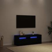 vidaXL TV-bänk med LED-lampor svart ek 120x35x40 cm konstruerat trä