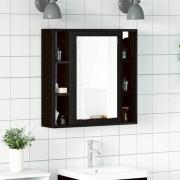 vidaXL Spegelskåp för badrum svart ek 60x16x60 cm konstruerat trä