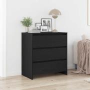 vidaXL Skänk svart ek 70x41x75 cm konstruerat trä