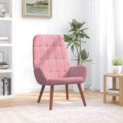 vidaXL Vilstol rosa sammet