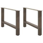 vidaXL Soffbordsben naturstål 2 st 70x(42-43) cm stål