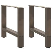 vidaXL Soffbordsben naturstål 2 st 60x(42-43) cm stål