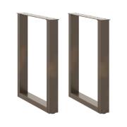 vidaXL Matbordsben U-formad 2 st naturstål 60x(72-73) cm stål