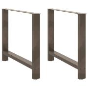vidaXL Matbordsben naturstål 2 st 90x(72-73) cm stål