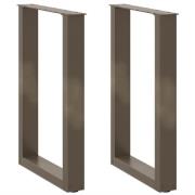 vidaXL Matbordsben U-formad 2 st naturstål 50x(72-73) cm stål