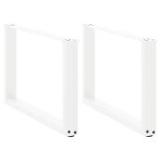 vidaXL Soffbordsben U-formade 2 st vit 60x(42-43) cm stål