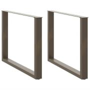 vidaXL Matbordsben U-formade 2 st naturstål 100x(72-73) cm stål