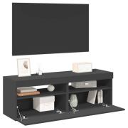 vidaXL TV-bänk med LED-belysning 2 delar grå 60x35x40 cm