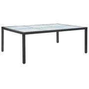 vidaXL Matbord för trädgården svart 200x150x74 cm konstrotting