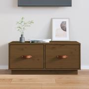 vidaXL Tv-bänk honungsbrun 80x34x35 cm massiv furu