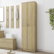 vidaXL Hallgarderob sonoma-ek 55x25x189 cm konstruerat trä