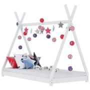 vidaXL Barnsäng vit massiv furu 90x200 cm