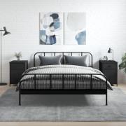 vidaXL Sängbord 2 st svart 40x42x60 cm konstruerat trä