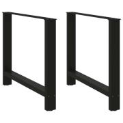 vidaXL Matbordsben svarta 2 st 100x(72-73) cm stål