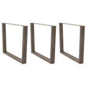 vidaXL Matbordsben V-formade 3 st naturstål 100x(72-73,3) cm stål