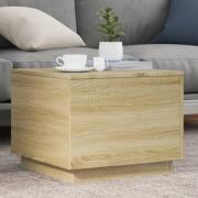 vidaXL Soffbord med LED sonoma-ek 50x50x40 cm