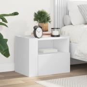 vidaXL Väggmonterat sängbord vit 45x30x35 cm