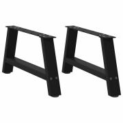 vidaXL Soffbordsben A-formade 2 st svarta 70x(30-31) cm stål