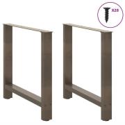 vidaXL Matbordsben naturstål 2 st 70x(72-73) cm stål
