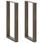 vidaXL Soffbordsben U-formade 2 st naturstål 50x(90-91) cm stål