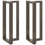 vidaXL Barbordsben T-formade 2 st svarta 50x35x(100-101) cm stål