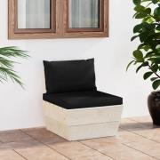 vidaXL Mittensektion med dynor till pallsoffa impregnerat granträ