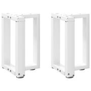 vidaXL Soffbordsben T-formade 2 st vita 28x25x(42-43) cm stål