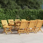 vidaXL Hopfällbara trädgårdsstolar 8 st 61x67x90 cm massiv teak