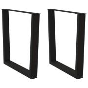 vidaXL Matbordsben V-formade 2 st svart 80x(72-73,3) cm stål