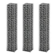 vidaXL Gabionkorg set 3 st galvaniserad tråd 25 x 25 x 150 cm