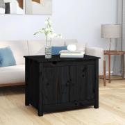 vidaXL Soffbord svart 71x49x55 cm massiv furu