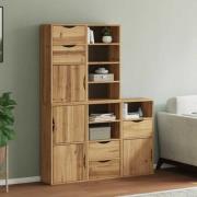 vidaXL Sidoskåp 5 st "ODDA" 40x24x79 cm massivt trä furu