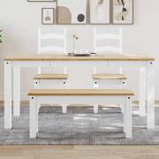 vidaXL Matbord Panama vit 160x80x75 cm massiv furu