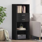 vidaXL Högskåp svart 50x42,5x124 cm konstruerat trä