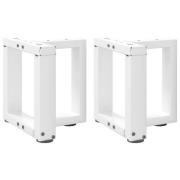 vidaXL Soffbordsben T-formade 2 st vit 30x25x(30-31) cm stål