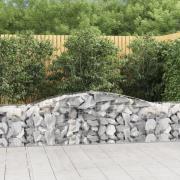 vidaXL Gabioner bågformade 3 st 400x50x60/80 cm galvaniserat järn