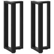 vidaXL Konsolbordsben T-formad 2 st svart 25x28x(72-73) cm stål