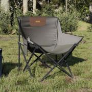 vidaXL Campingstolar med ficka fällbar 2 st grå