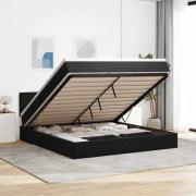 vidaXL Ottoman sängram med madrass svart 180x200 cm sammet