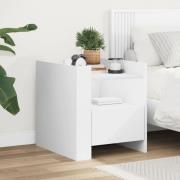 vidaXL Sängbord vit 45x50x50 cm konstruerat trä