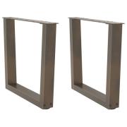 vidaXL Matbordsben V-formade 2 st naturstål 60x(42-43,3) cm stål