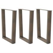 vidaXL Matbordsben V-formade 3 st naturstål 70x(72-73,3) cm stål