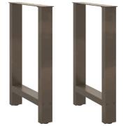 vidaXL Matbordsben naturstål 2 st 60x(72-73) cm stål