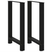 vidaXL Soffbordsben svart 2 st 60x(90-91) cm stål