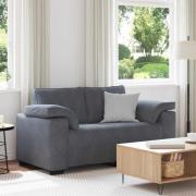 vidaXL Loveseat soffa mörkgrå 120 cm sammet